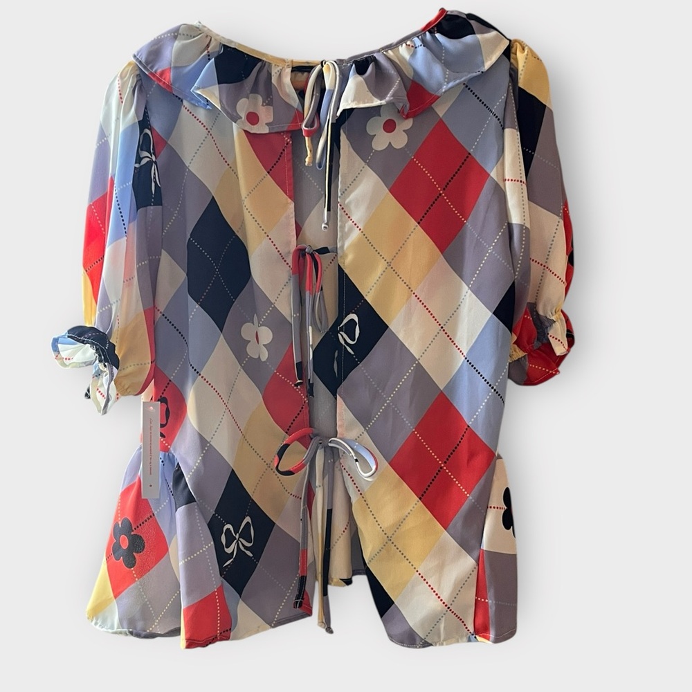Lisa Says Gah Multicolor Checkered Set with top and skirt - Picture 4 of 11